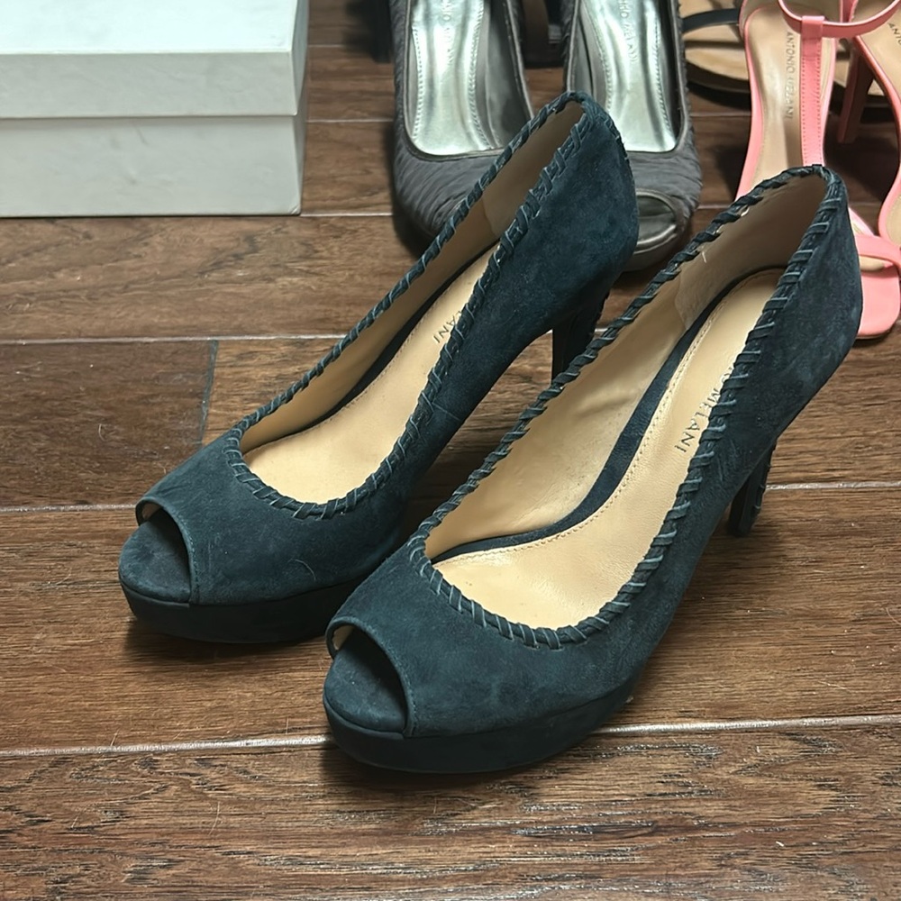 Antonio Melani blue suede heels. Size 8